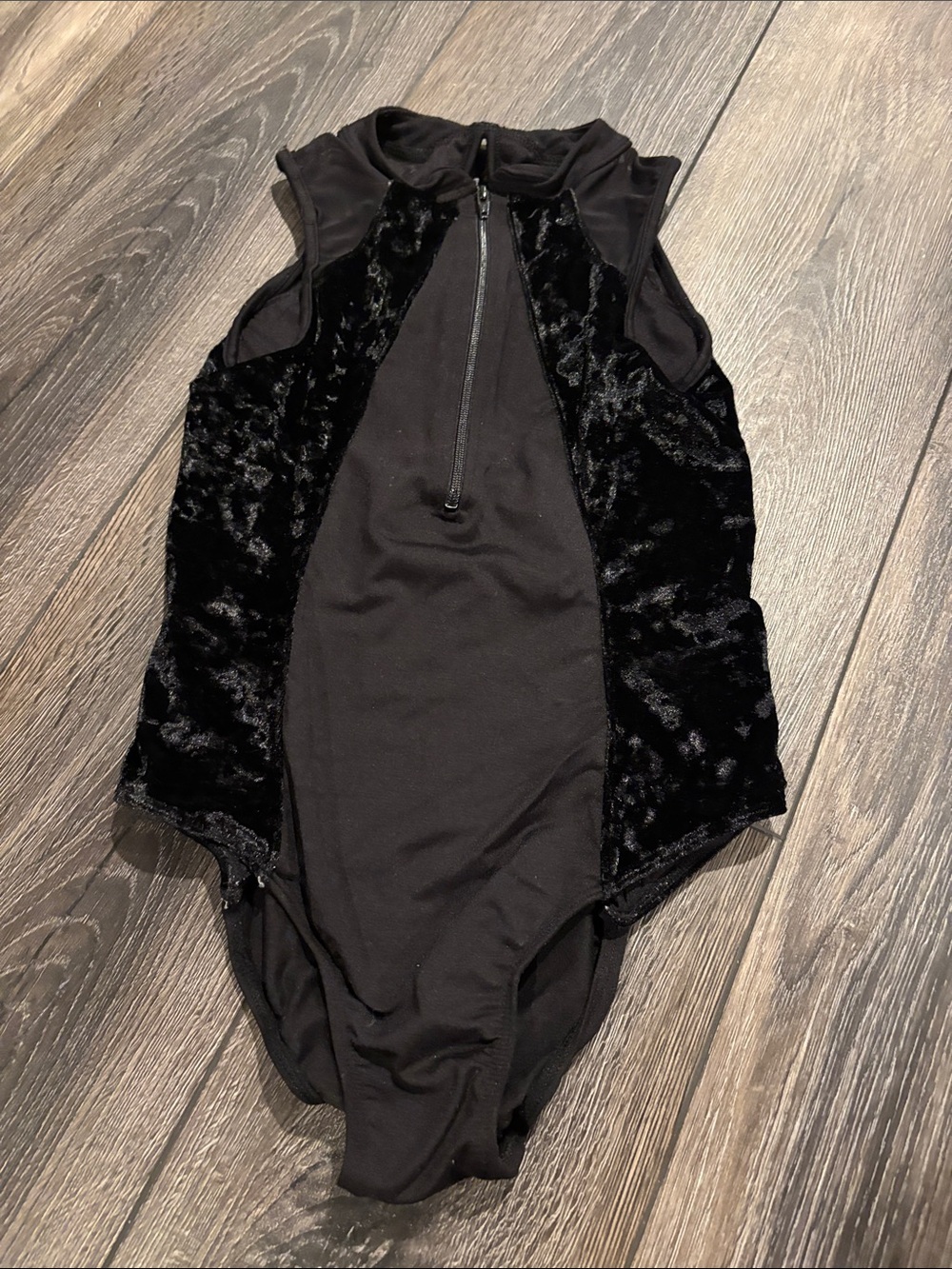 Bloch Black Velvet-Panel High Neck Dance Leotard